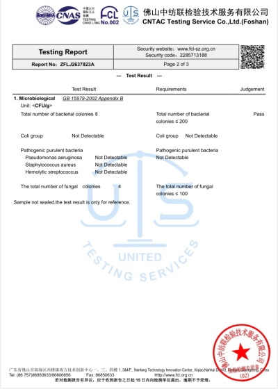 facemask test report